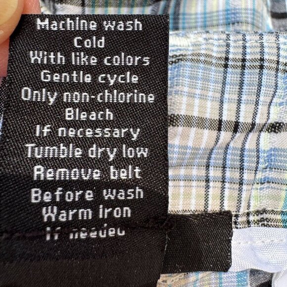 DFA New York Mens Blue White Plaid Preppy Golf Flat Front Cotton Casual Shorts 1 - Picture 9 of 9